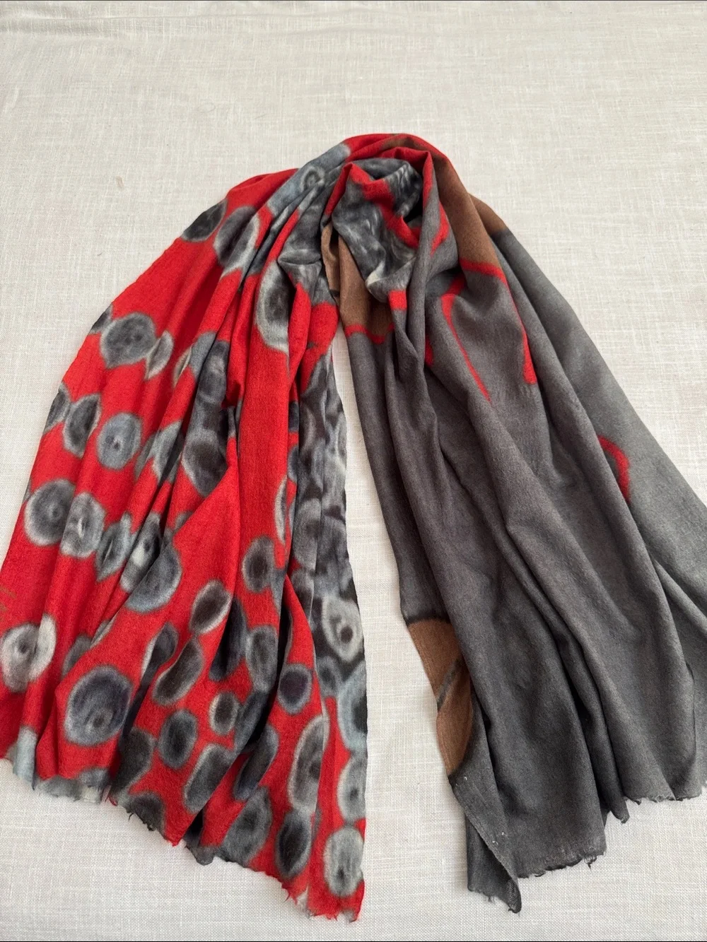 Rhino Klimnt LALELA Wool Cashmere Silk Unique Art Shawl Signed Scarf 38”x68”NWOT